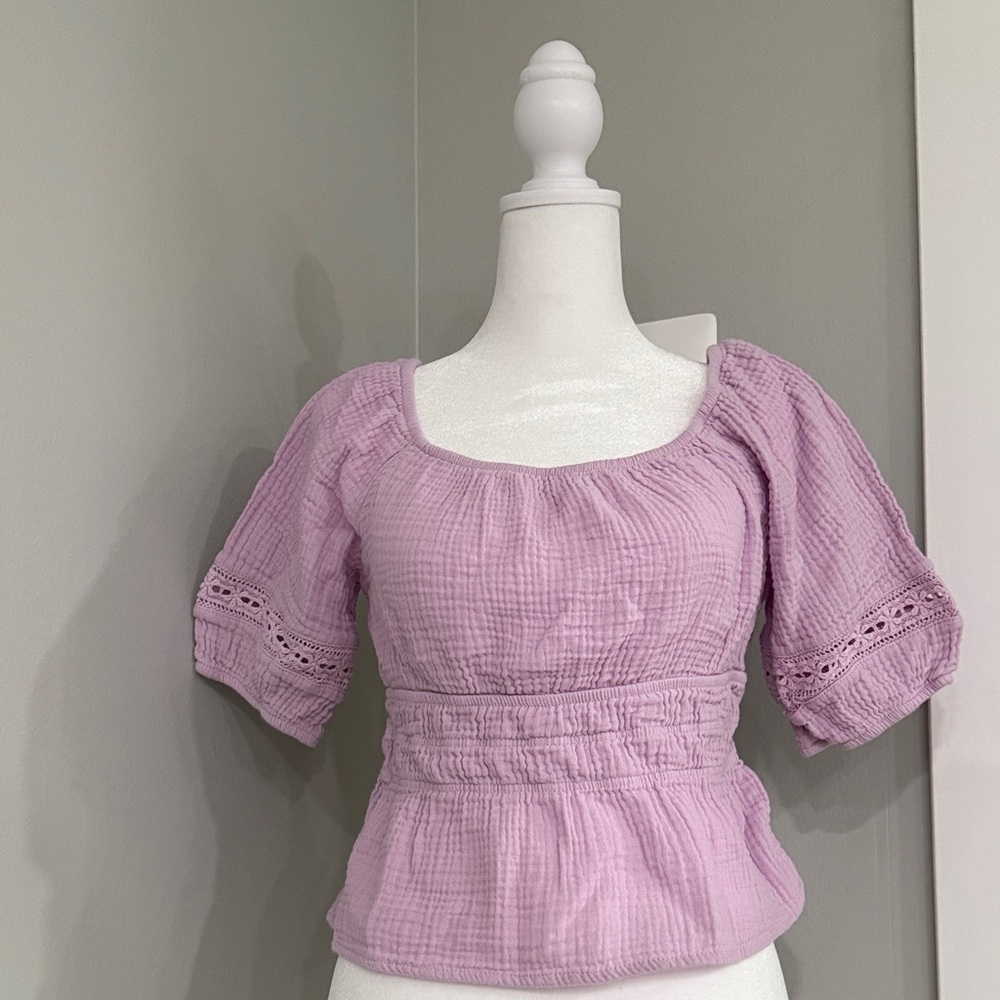 Pink Rose Lilac Textured Blouse